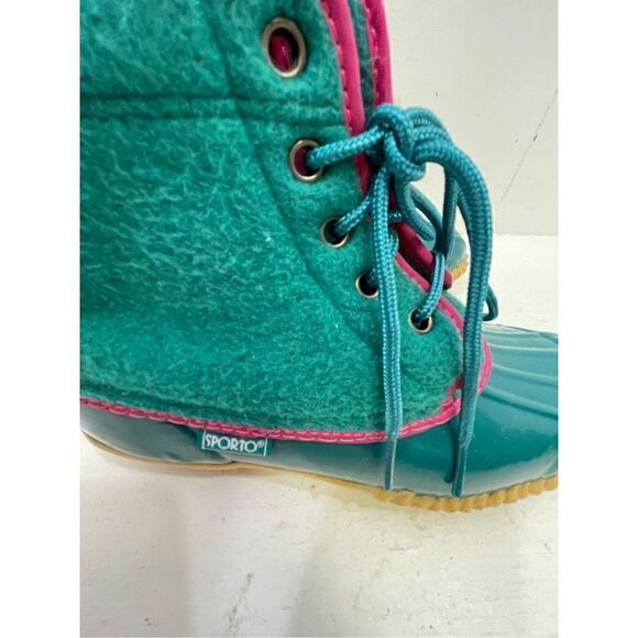 Sporto Green Pink Duck Booties Size 7 - Picture 5 of 6